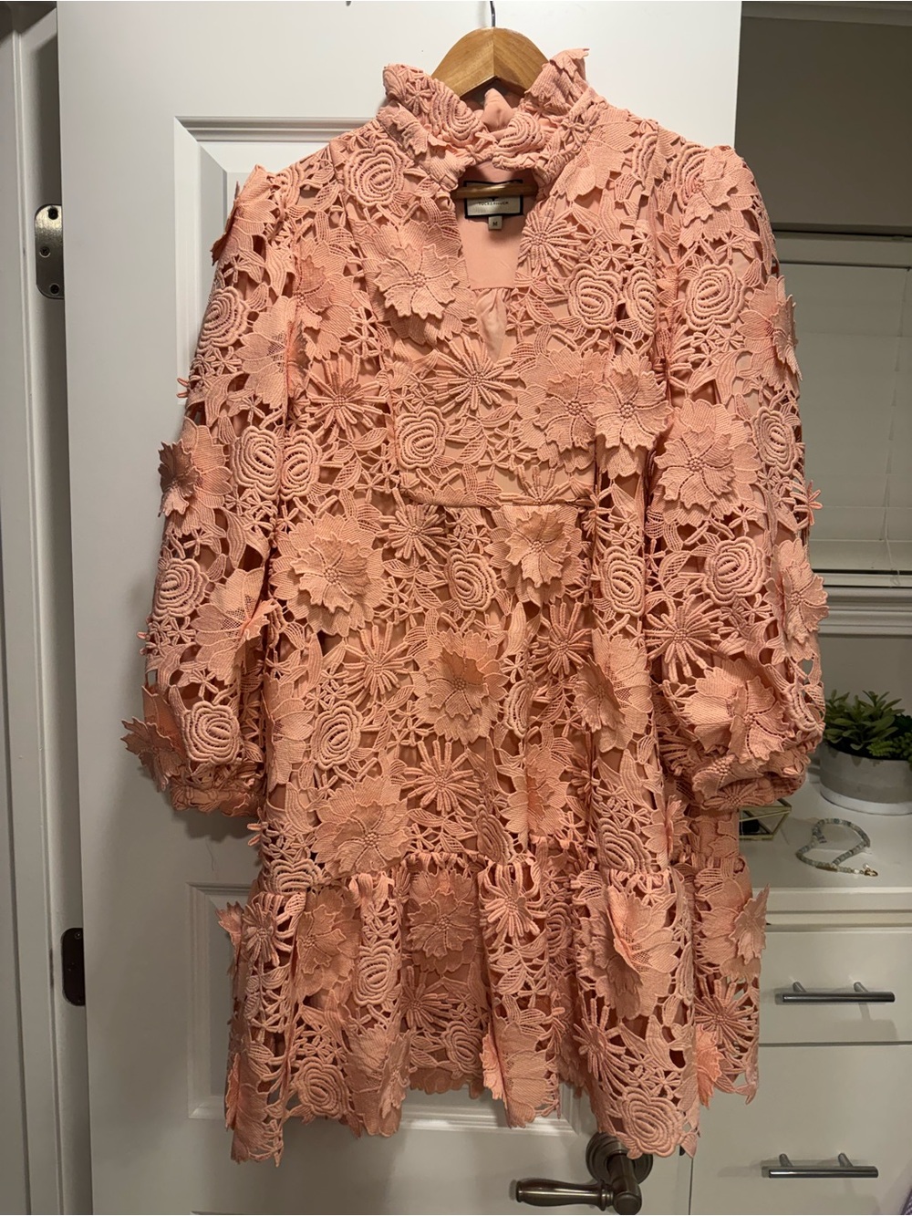 Tuckernuck Peach Crochet Lace Mini Dress